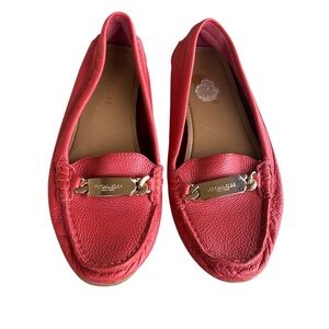Coach Red Leather Loafers